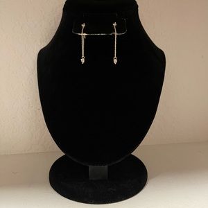 NWOT‎ Chain Pear Shaped CZ Drop Earrings